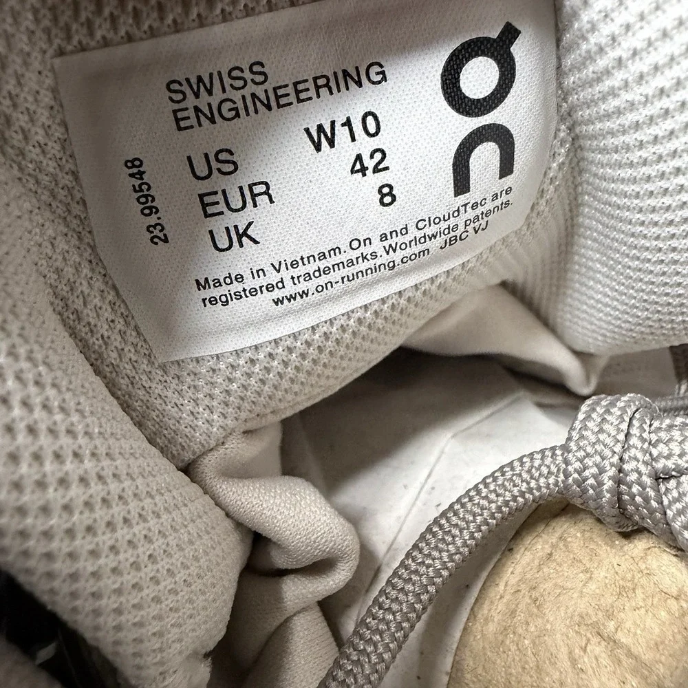 On Running Womens 10 Cloudrock Hiking Boots Beige Desert/Clay Mid Top WATERPROOF - Picture 7 of 8